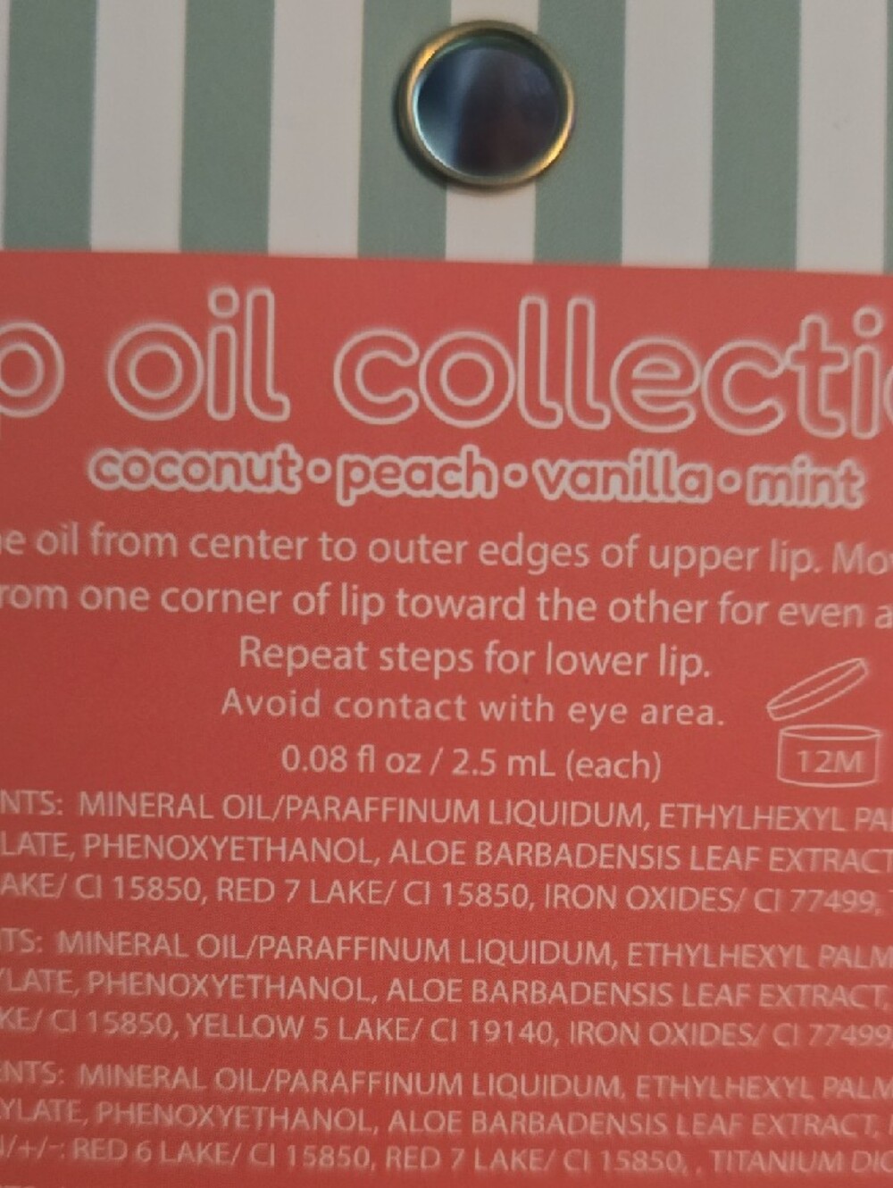Nicole Miller Lip Oil Quartet in Red, Orange, Clear, Green - Picture 3 of 4
